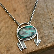 Load image into Gallery viewer, Apache Nugget Turquoise Arrow Pendant Necklace