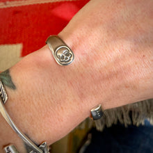 Load image into Gallery viewer, Sterling Silver Skull Crescent Cuff (6” - 6.5”)