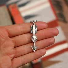 Load image into Gallery viewer, Sterling Silver Skull + Arrow Necklace