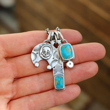 Load image into Gallery viewer, Bandits Mine turquoise Bar Pendant + Skull Naja Reworked Necklace