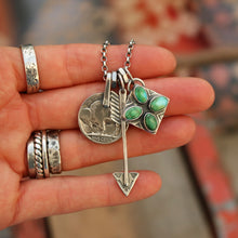 Load image into Gallery viewer, Sonoran Mountain turquoise Pendant + Buffalo Nickel Reworked Necklace