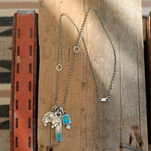 Load image into Gallery viewer, Bandits Mine turquoise Bar Pendant + Skull Naja Reworked Necklace