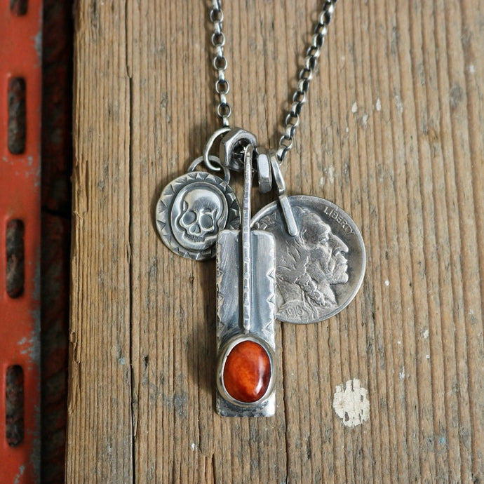 Spiny Oyster Bar Pendant + 1916 Nickel Reworked Necklace