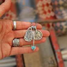 Load image into Gallery viewer, Nacozari turquoise Arrow + Thunderbird Reworked Necklace