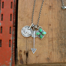 Load image into Gallery viewer, Sonoran Mountain turquoise Pendant + Buffalo Nickel Reworked Necklace