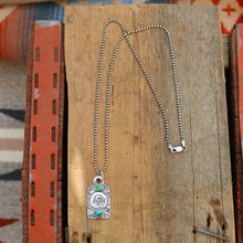 Load image into Gallery viewer, Sonoran Mountain Turquoise + Skull Dog Tag Necklace