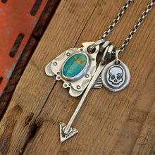 Load image into Gallery viewer, Royston turquoise Thunderbird + Arrow Reworked Necklace