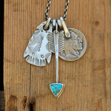 Load image into Gallery viewer, Nacozari turquoise Arrow + Thunderbird Reworked Necklace