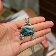 Load image into Gallery viewer, Apache Nugget Turquoise Arrow Pendant Necklace