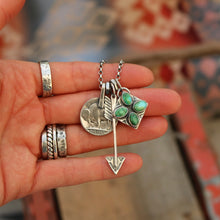 Load image into Gallery viewer, Sonoran Mountain turquoise Pendant + Buffalo Nickel Reworked Necklace