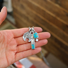 Load image into Gallery viewer, Bandits Mine turquoise Bar Pendant + Skull Naja Reworked Necklace