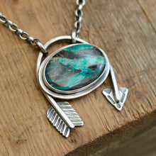 Load image into Gallery viewer, Apache Nugget Turquoise Arrow Pendant Necklace