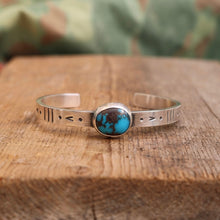 Load image into Gallery viewer, Sterling silver + Egyptian Turquoise cuff - 6.5”