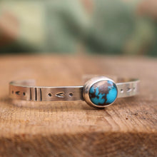 Load image into Gallery viewer, Sterling silver + Egyptian Turquoise cuff - 6.5”