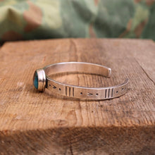 Load image into Gallery viewer, Sterling silver + Egyptian Turquoise cuff - 6.5”