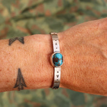 Load image into Gallery viewer, Sterling silver + Egyptian Turquoise cuff - 6.5”