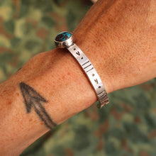 Load image into Gallery viewer, Sterling silver + Egyptian Turquoise cuff - 6.5”