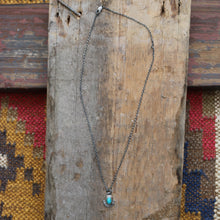 Load image into Gallery viewer, Blue Gem Turquoise Half Moon Necklace #3