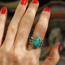 Load image into Gallery viewer, Kings Manassa Turquoise + Sterling Ring