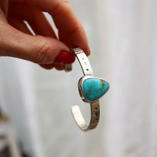 Load image into Gallery viewer, Sterling silver + Cumpas Turquoise cuff - 6.5”