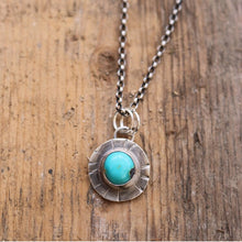 Load image into Gallery viewer, Blue Gem Turquoise Sun Necklace #8