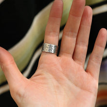 Load image into Gallery viewer, Hubei Cloud Mountain Turquoise + Sterling Shadowbox Ring