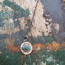 Load image into Gallery viewer, Cloud Mountain Turquoise Sun Necklace #2