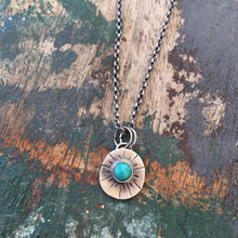 Load image into Gallery viewer, Cloud Mountain Turquoise Sun Necklace #4