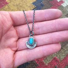 Load image into Gallery viewer, Blue Gem Turquoise Half Moon Necklace #3