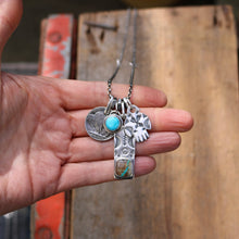 Load image into Gallery viewer, Royston Ribbon turquoise Bar Pendant + Thunderbird Reworked Necklace