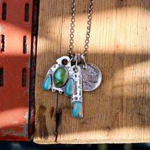 Load image into Gallery viewer, Sonoran Mountain + Sierra Bella Turquoise Thunderbird + Bar Pendant Reworked Necklace