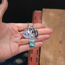 Load image into Gallery viewer, Sonoran Mountain turquoise Bar Pendant + White Buffalo Pendant Reworked Necklace