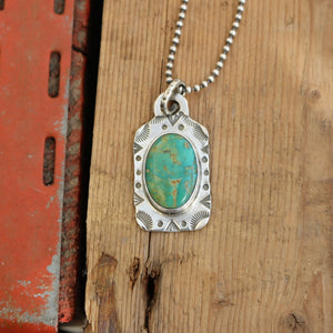Turquoise Mountain Dog Tag Necklace