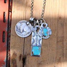 Load image into Gallery viewer, Sierra Bella turquoise Bar Pendant + Sierra Bella Turquoise Thunderbird Reworked Necklace