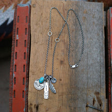 Load image into Gallery viewer, Nacozari turquoise + Buffalo Nickel with Bar Pendant Reworked Necklace