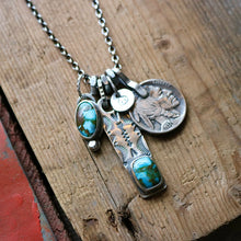 Load image into Gallery viewer, Kingman turquoise Bar Pendant + Pendant Reworked Necklace