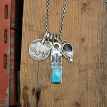 Load image into Gallery viewer, Sierra Bella turquoise Bar Pendant + White Buffalo Pendant Reworked Necklace