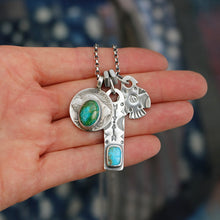 Load image into Gallery viewer, Sierra Bella Turquoise Bar Pendant + Sonoran Mountain Turquoise + Buffalo Nickel Reworked Necklace