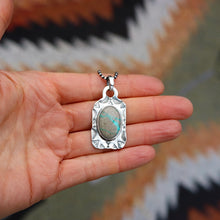 Load image into Gallery viewer, Carico Lake Turquoise + Sterling Silver Dog Tag Necklace