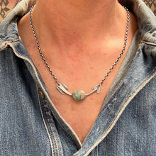 Load image into Gallery viewer, Sterling Silver + Carico Lake Turquoise Arrow Necklace