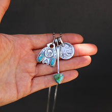Load image into Gallery viewer, Sierra Bella Turquoise Thunderbird + Sonoran Mountain turquoise Arrow Pendant Reworked Necklace