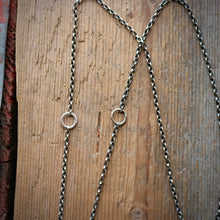 Load image into Gallery viewer, Nacozari turquoise Bar Pendant + Sterling Skull Pendant Reworked Necklace