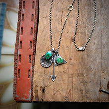 Load image into Gallery viewer, Sonoran Mountain turquoise Triangle Pendant + Nickel Reworked Necklace