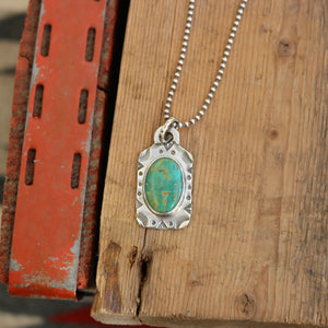 Turquoise Mountain Dog Tag Necklace