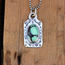 Load image into Gallery viewer, Rose Emerald Variscite Sterling Silver Dog Tag Necklace
