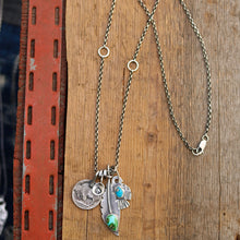 Load image into Gallery viewer, Sonoran Mountain turquoise Feather + Sierra Bella Turquoise Thunderbird Reworked Necklace