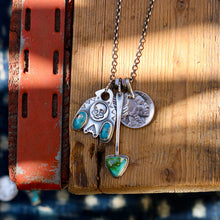 Load image into Gallery viewer, Sierra Bella Turquoise Thunderbird + Sonoran Mountain turquoise Arrow Pendant Reworked Necklace