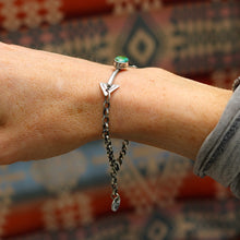 Load image into Gallery viewer, Sterling silver Arrow + Sonoran Mountain Turquoise Bracelet