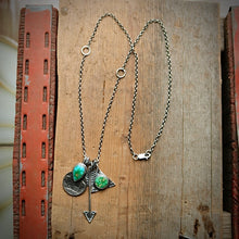 Load image into Gallery viewer, Sonoran Mountain turquoise Triangle Pendant + Nickel Reworked Necklace