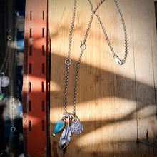 Load image into Gallery viewer, White Buffalo Feather Pendant + Sierra Bella Turquoise Pendant Reworked Necklace